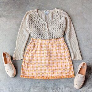 Spartina 449 Fringe Skort in Ollie Geo Orange Mini Skirt medium